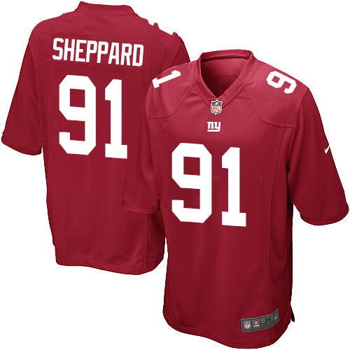 Men's Game Kelvin Sheppard Nike Jersey Red Alternate - #91 NFL New York Giants